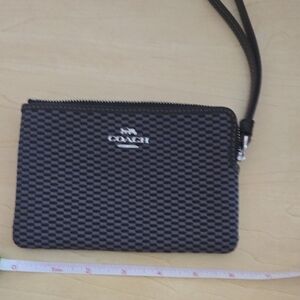 NWOT Coach Black Wallet with Geometric Pattern
